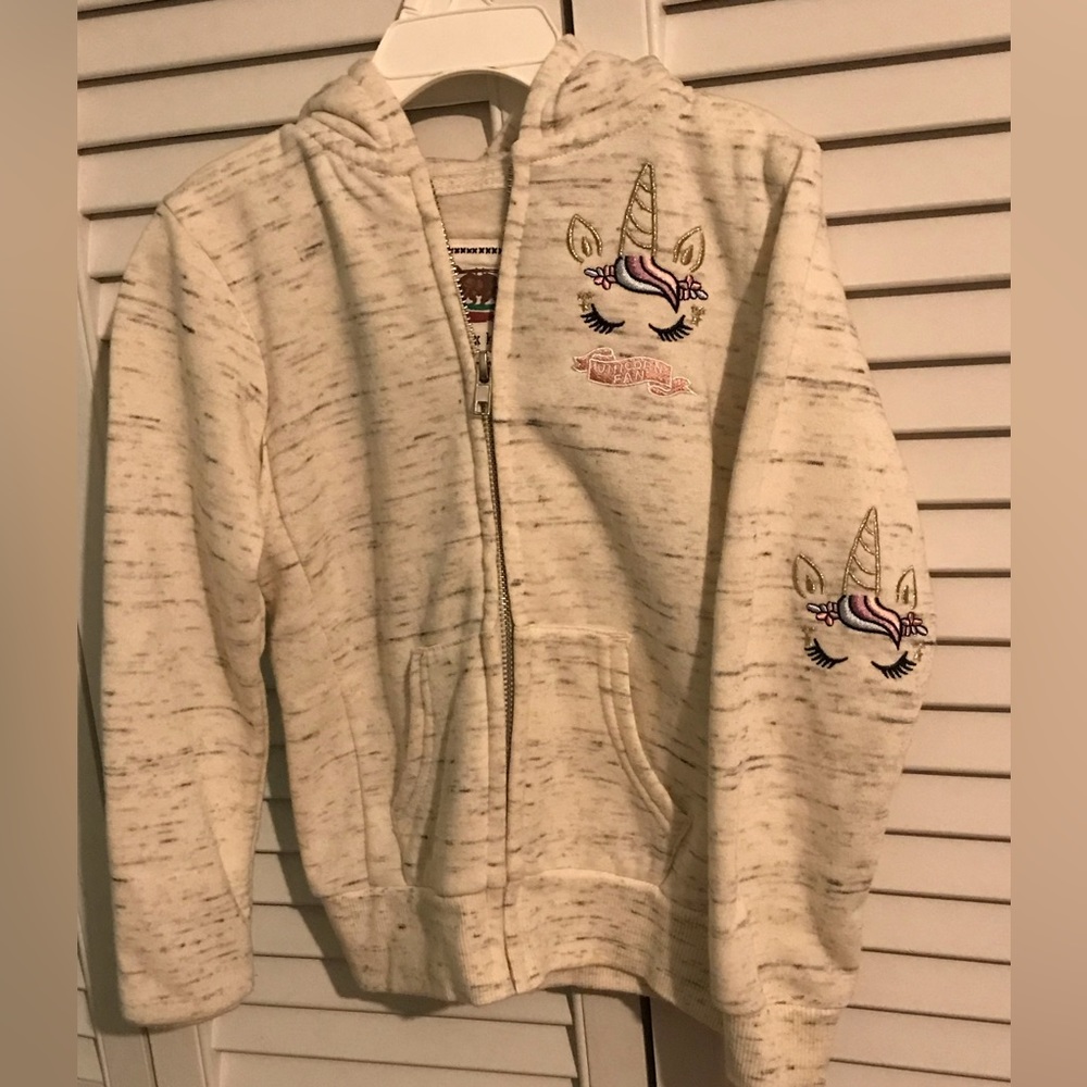 Reflex kids zip up sweatshirt (unicorn fan) childrens 5T